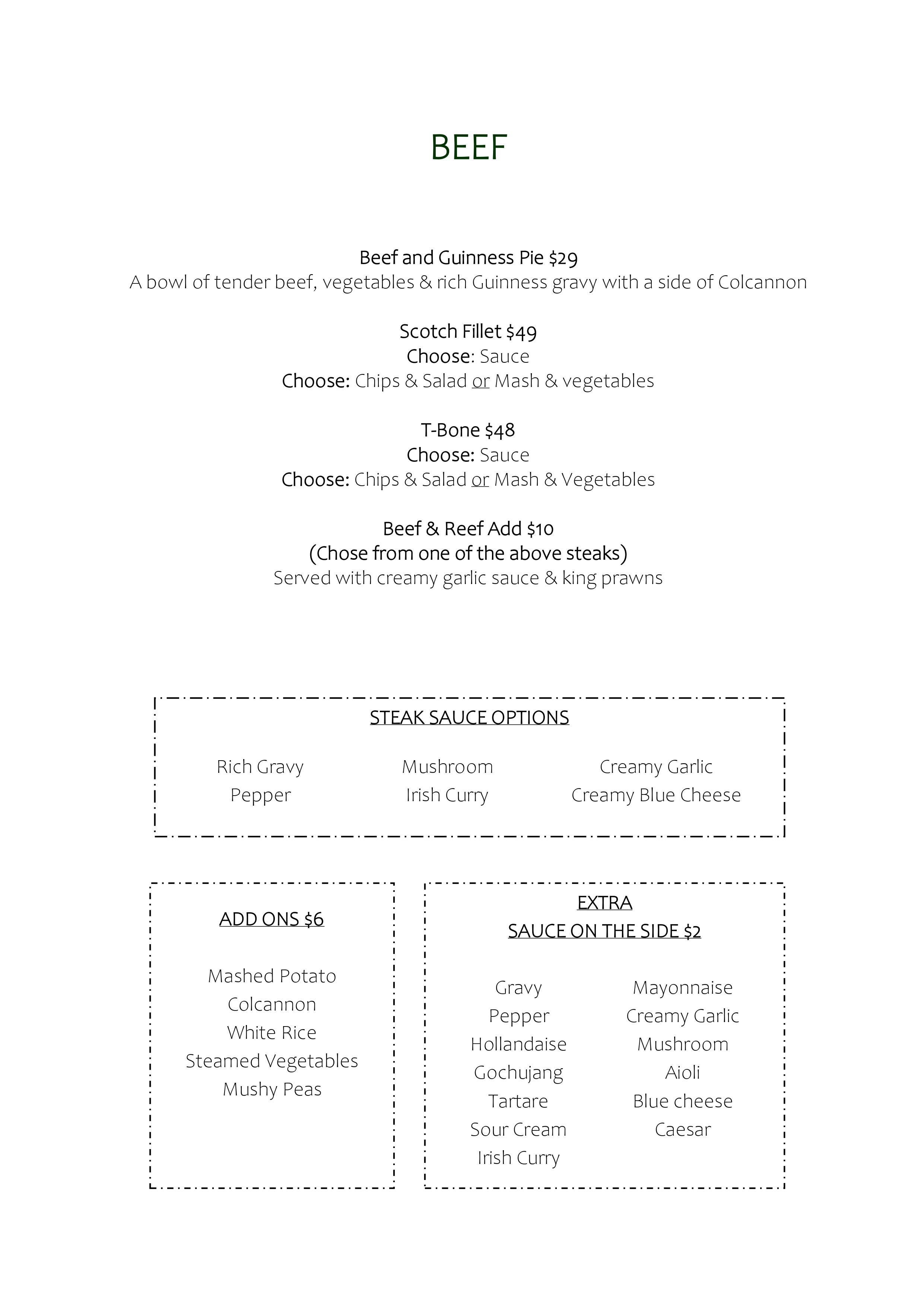 The Irish Pub Kalgoorlie menu, prices and opening hours Hungry in Kal